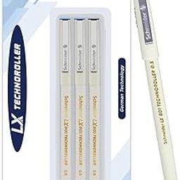 Luxor Schneider LX 801 Technoroller|Roller Ball Pen|Pack of 3 -(2Blue+1Black)|Needle Tip| 0.5mm|100% German Technology|Consistent Ink Flow|Smooth Writing Experience|Ideal for Students & Professionals-image-52