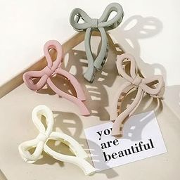 Chictresses® 4pcs Bow Shape Claw Clips for Hair, Clips for Women, Matte Finish Clutcher for Hair, Beautiful Bow Shape Hair Clip, Hair Accessories for Women/Girls, Claw Clips (Multicolor)-image-89