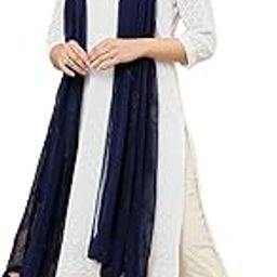 Women Dark Blue Chiffon Embroidered Dupatta-image-39
