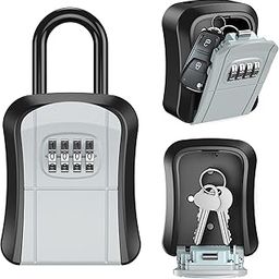 Inditradition Hanging Mettalic Key Lock Box for Indoor & Outdoor | Key Hider Box with Combination Lock (9x8x4 cm, Grey/Black)-11