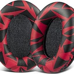 SOULWIT Replacement Earpads for HyperX Cloud 1/2/3/Pro/Core/Alpha/Alpha S/Alpha Pro/Flight/Flight S/Stinger/StingerS, CloudX Stinger/StingerCore/Flight Headsets - Red Storm-3