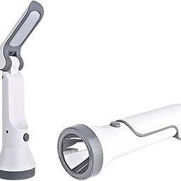 USB Rechargeable Torch with Folding Study lamp | C-pin Charging | 1200 Mah Battery | Overcharge Protection| Portable Camping Tent lamp| 6 Months Service Centre Warranty| Grey-White Color Body-picture-30