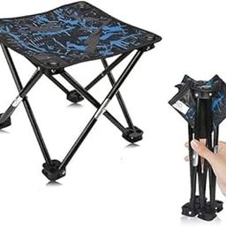 TRIVYOM 4 Leg Camping Foot Rest Folding Stools - Durable and Lightweight Camping Chair | Mini Chair for Fishing, Hiking, Gardening, Beach with Carry Bag - 1Pcs, Multicolor-image-27