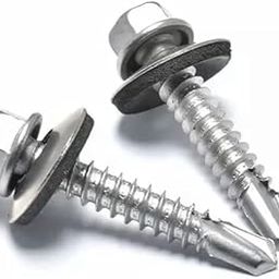 TheMujtaba Self-Drilling Screw, Zinc Plated Finish, Hex Washer Head, External Hex Drive, Sealing, Includes Washer [Pack of 100] (10 X 20)-image-72