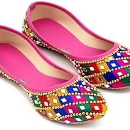 NIHARIKA Women’s Lace Work Ethnic Shoes Traditional Mojari Punjabi Jutti-picture-15