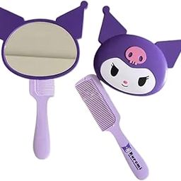 TREND-ASPIRE Kuromi Hand Mirror with Comb for Kids & Teenagers – Cute Cartoon Design – Compact & Lightweight – 2-in-1 Travel-Friendly Grooming Set (1 Pc)-11