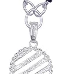 Jewellery for Less Stylish Silver Plated Designer Sterling Pendant Mangalsutra for Women.-image-61