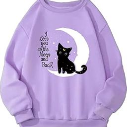 Cute Cat Sweatshirt Hoodie Women Girl Casual Stylish Latest Black Lavender Pink White 399 499 Under-image-51