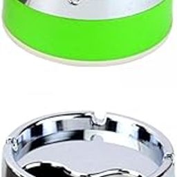 UJEAVETTE 2x Detachable Table Ashtray Rotating Lid Ash Holder Round for Home Hotel 8cm-image-58