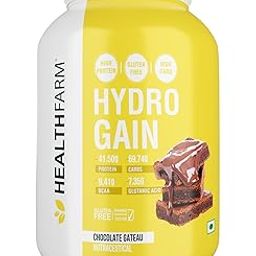 Healthfarm Hydro Gain Mass Gainer | Reduces Muscle Breakdown | Weight Gainer Powder | 41.50g Protein | 9.52g BCAA | Chocolate Gateau | 3kg/ 6.6 lbs-21