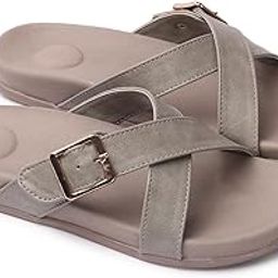 Women's Flats Slip-On Sandals with Buckle Detail-image-1