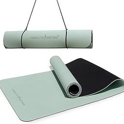 HealthSense Yoga Mat for Women & Men | Exercise Gym Mat TPE Material, Anti-Slip Design, 5mm Thick, Dual Color-image-10