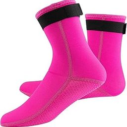 UJEAVETTE® Neoprene Diving Scuba Boots 3Mm Surfing Snorkeling Socks Rose Red S-image-64