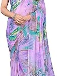SAREES Floral Print Georgette saree with Unstitched Blouse-31