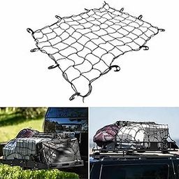 Careflection Universal Car Roof Top Rack Elasticated Net Luggage Carrier Cargo Basket (Black)-image-29