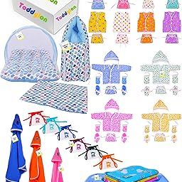 Toddylon 56 In 1 New Born Baby Products All | Gift Packs | Baby Shower | Baby Bed | Baby Clothing | Essentials Items | Combo Pack | Maternity Kit | Infants | Bedding | Clothes (0-6 Months, Multicolor)-image-13