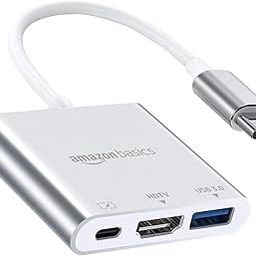 Amazon Basics 3-in-1 USB Type C to HDMI Adapter 4K@30Hz, 100W PD Fast Charging Port, USB A 3.0 @5Gbps Speed, MultiPort HUB for MacBook Pro Air, Windows, Laptop, Tablet, Smartphone & All Type C Devices-17
