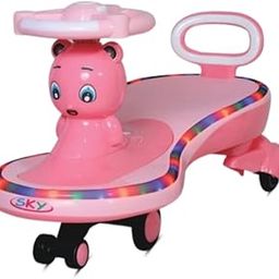 Magic Twister Swing Car for Kids, Pink, PVC Wheels, Age 2-6 Years, Manual Push Ride-on Toy-image-13