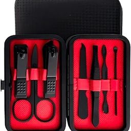 Gleva Stainless Steel Manicure Set, Manicure Pedicure Kit, Eyebrow Scissor, Nail Cutter, Diagonal Nail Clipper, Nail File, Ear Pick, Nail Cleaner & Eyebrow Tweezer Personal Care Nail Clipper Kit For Men & Women (Set of 7)-2