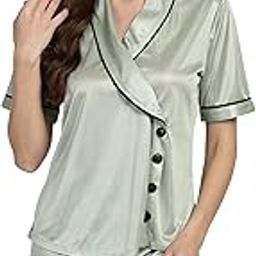 Women's Stylish Button Down Shirt Shorts Set Sleepwear Nightwear Set Sexy Lounge wear Nightsuit Sets Pajama Shorts-image-80