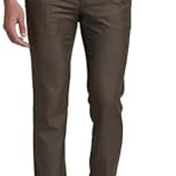 Men's Super Slim Fit Poly Viscose Blend Solid Pattern Flat Front Formal Trouser Brown-image-49