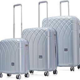 Dew Hard Luggage with Expander, TSA Lock, Toiletry Pocket, Shoe Pouch and Dual Wheels - Small, Medium and Large Set - Moonlight Mist-picture-20