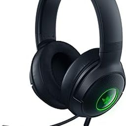 Razer Kraken V3 X - Ultra Light Comfort Triforce 40mm Drivers -7.1 Surround Sound - Hyperclear Cardioid Mic Powered Chroma RGB Wired USB Gaming Headset -RZ04-03750300-R3M1-11