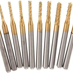 Losa 10 Pcs Carbide End Mill Bits Set Milling Cutter Engraving Tool 1.5-3.175mm-30