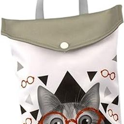 CALANDIS™ Nappy Bag Portable Travel Bag Baby Cloth Diaper Bag for Outdoor Daycare Pool cat 20x25cm | Diaper Bags | Diapering-image-78