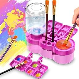Levin Paint Brush Cleaner Brush Rinser with Drain Water Circulation Paintbrush Scrubber Cleaner Rinser Cup for Acrylic, Watercolor, Paints Art Supplies Paint Brush Cleaner Tool (Big)-picture-7