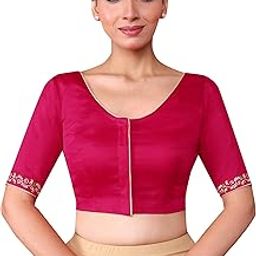 Cotton Silk Pink Half Sleeveless Stitched (D-1005700@@P)-image-19