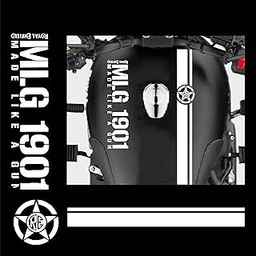 ISEE 360® MLG 1901 Made Like A Gun Bike Stickers Compatible with Royal Enfield Bullet Vinyl Sticker (White)-picture-17