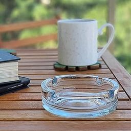 Sangpri Round Glass Ashtray, Cigarette Ashtray for Home Office Hotel Bar Indoor Outdoor Patio Use | Ash Tray for Smoking - Pack of 1 (Clear)-picture-19