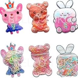 Pack of 3 zipper pouches colourful japanese rubber for girls kids women| rubber bands | hair accessories | stylish accessories | ocassional-image-14
