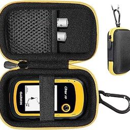 Handheld GPS Case Compatible with Garmin eTrex 10, 20, 20x, 30, 30x, 35t and Touch 35, 25, All in one Compact case for eTrex and Charger Cord, with Carabiner for Easy Carrying (Black with Yellow Zip)-image-3