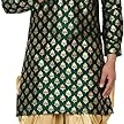 Men's Banarasi Full Sleeve Printed Long Straight Kurta-picture-8