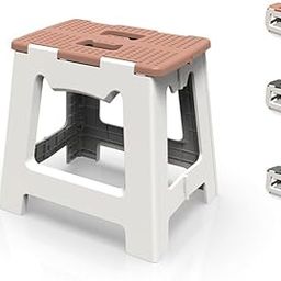 Meneflix Compact Folding Step Stool - Space-Saving, Portable, and Adorable Design with Convenient Handle - Perfect for Kitchen, Bathroom, Living Room, and Bedroom Use (Brown)-image-9