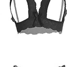 Lace Front Open Bralette & Thong Lingerie Set – Sexy Night Dress for Women, Hot Bikini Fantasy Bra & Panty, Stylish Babydoll for Honeymoon & Valentine-16