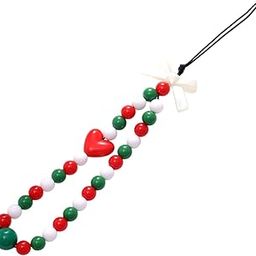 CALANDIS™ Phone Beaded Charm Cute Detachable Beads Wrist Chain Strap for Friends Gift Love bow | Straps & Charms | Cell Phone Accessories-image-2
