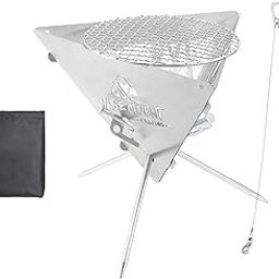 Enakshi (LABEL) Creations Camping Fire Pit Stainless Steel Camping Firepit for Outside Backpacking BBQ-picture-11