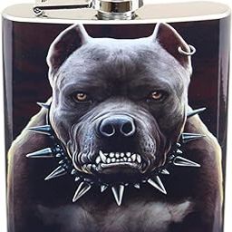 Growling Pitbull 7oz Flask-26