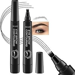 Eyebrow Pencil Black, Eyebrow Pen, Eyebrow Contouring Pen,4 Tip Eye Brow Pencils for Women Makeup,Natural & Long-lasting Finish, 24h Smudge Proof & Waterproof (Black, Eyebrow Pencil)-image-63