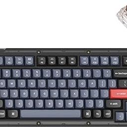 Keychron V1 Wired Custom Mechanical Keyboard, 75% Layout Qmk/Via Programmable Macro With Hot-Swappable Keychron K Pro Brown Switch Compatible With Mac Windows Linux (Frosted Black - Translucent)-picture-22
