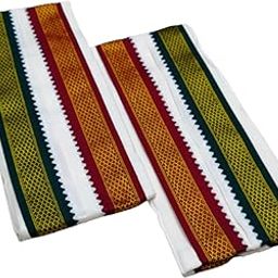 Cotton Men's Angavastam Towel Size:52 Inch X 30 Inch White (Pack of 2 Piece) White-17