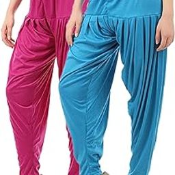 Women's Relaxed Fit Viscose Dhoti Patiyala Salwar Harem Bottom Pants-image-85