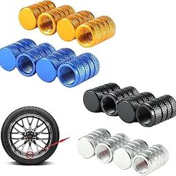 16 Pack Car Tyre Valve Caps, Durable Valve Stem Caps for Car, Aluminum Alloy Tire Valve Cap Set for Car Truck Motorcycle SUV and Bike, Includes Gold, Blue, Silver, Black Colors-picture-20