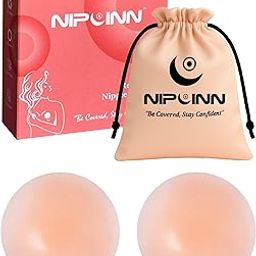 Nipple Cover for Women Reusable Silicone Nipple Pasties to Cover Under Bra Pads Skin Friendly Adhesive Premium Ultra Thin Nipple Pads Girls Breast Invisible Pasties Waterproof, Round-picture-41