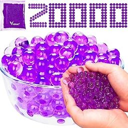 VERAT 20000 Pieces Purple Water Beads Water Gel Beads for Vases Fillers, Christmas Decor, Wedding Centerpiece, Floating Candles, Floral Decoration Gel Balls/7-8mm Water Bullets for Gun-11