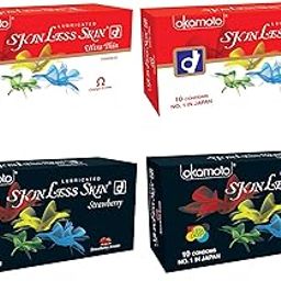 Skinless Skin Condoms - Ultra Thin & Strawberry 1350 Dots (Okamoto, Japan) 4 x 10s (No.1 in Japan)-picture-21