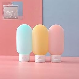 ayushicreationa Ayushi (Pack of 3 Refillable Travel Bottles for Toiletries Plastic Container for Cream, Shampoo Hand Wash, Lotion Storage Bottle Travel Accessories Leak Proof (60 ML)-29